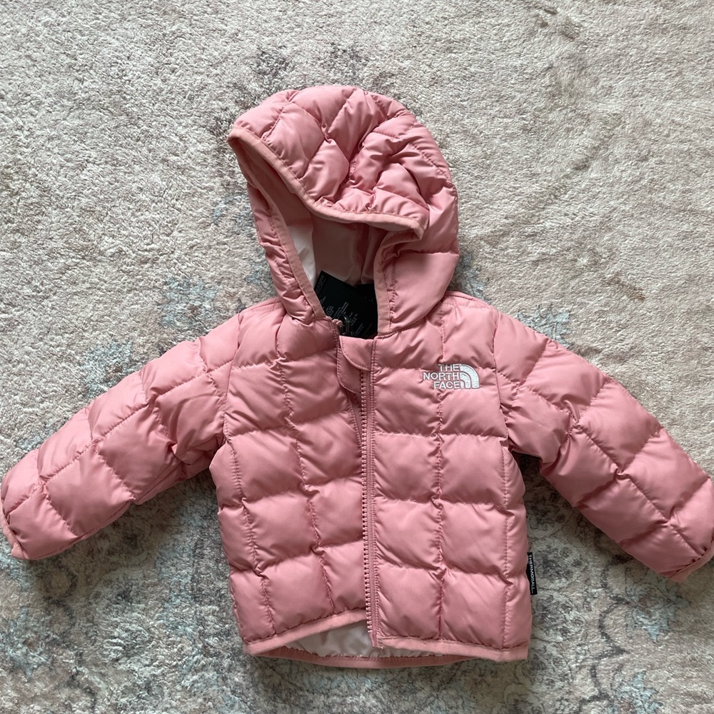 The North Face Kids Pink Puffer Jacket with Hood